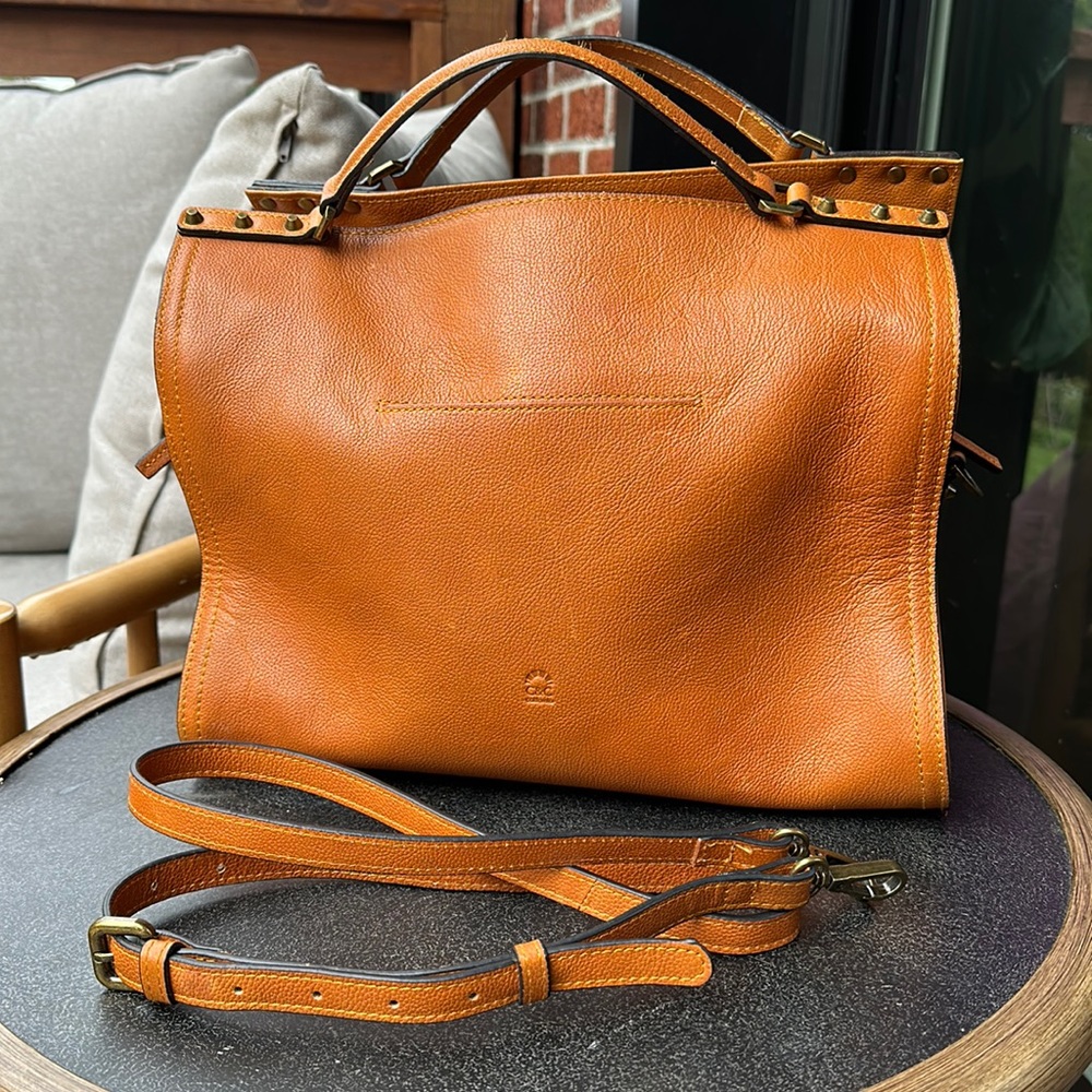 C&C California Leather Bag Satchel Crossbody/Tote, Women’s Large